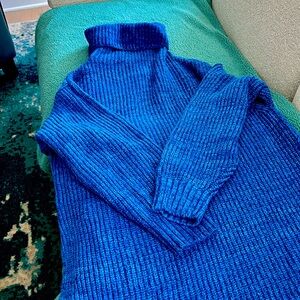 Free people neck tunic sweater Cobalt blue